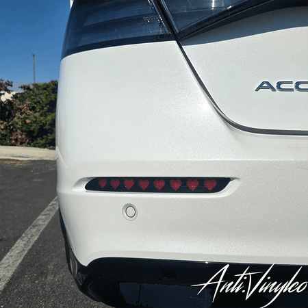 Rear reflector overlays on a white 2023+ Honda Accord, enhancing its stylish appearance with a sleek design.