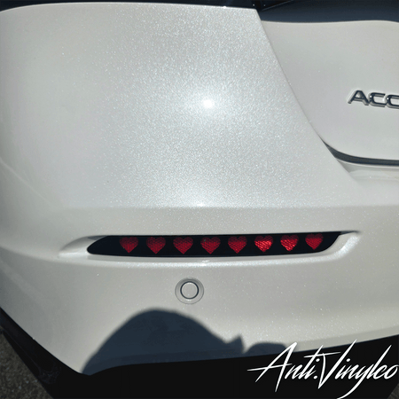 Rear Reflector Overlays on 2023+ Honda Accord showcasing a sleek, customized design with heart-shaped reflector accents.