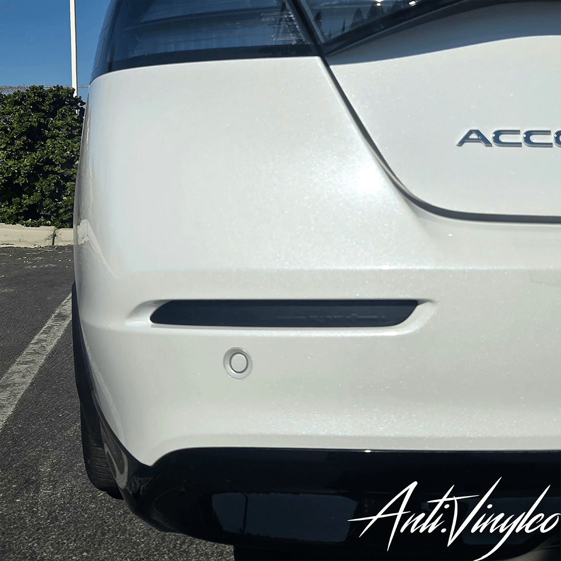 Rear view of a 2023 Honda Accord showcasing rear reflector delete for a sporty aesthetic.
